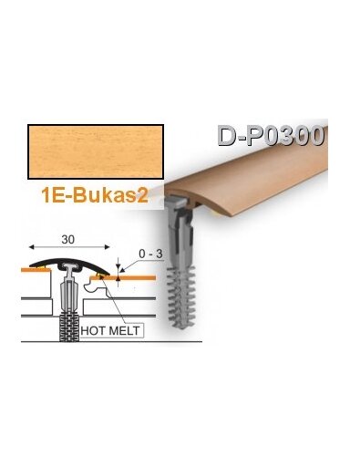 Profilis PVC Myck, 30 mm | bukas2, 1 m