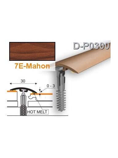 Profilis PVC Myck, 30 mm | mahon, 1 m