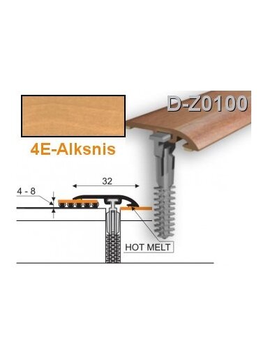 Profilis PVC Myck, 32 mm | alksnis, 2 m