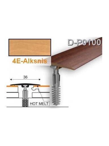 Profilis PVC Myck, 36 mm | alksnis, 2 m