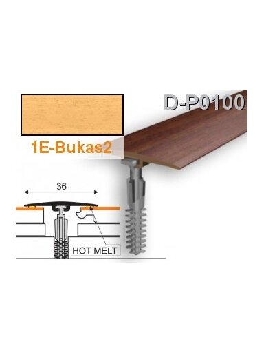 Profilis PVC Myck, 36 mm | bukas2, 2 m