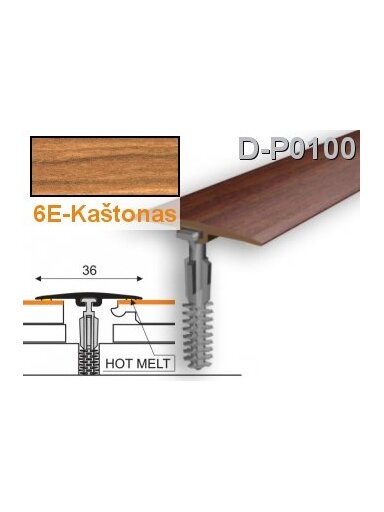 Profilis PVC Myck, 36 mm | kaštonas, 2 m