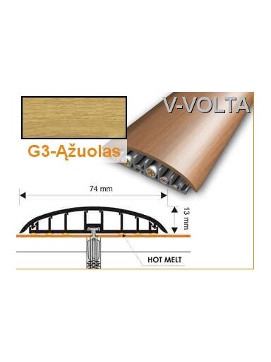 Profilis PVC Volt@, 74 mm, 2 m | ąžuolas
