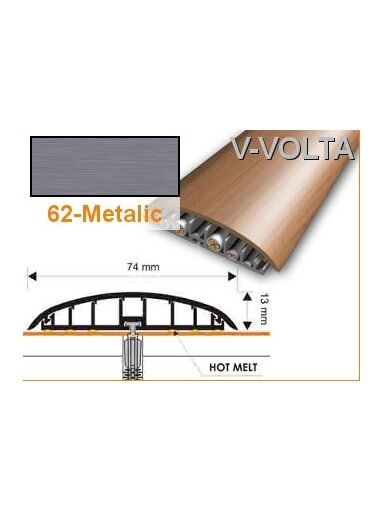 Profilis PVC Volt@, 74 mm, 2 m | metalic