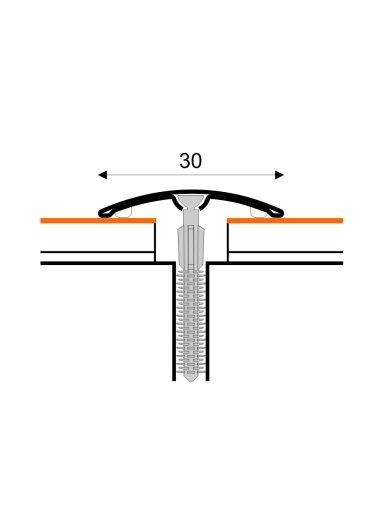 Profilis sujungimo, nerūdyjančio plieno, matinis Stainless Steel Profiles | 30mm L-100cm Profilis sujungimo, nerūdyjančio plieno, matinis Stainless Steel Profiles | 30mm L-100cm