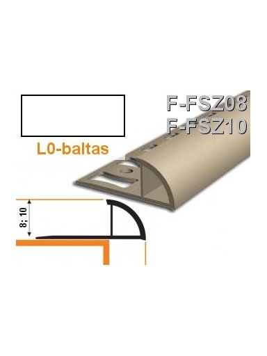 Profilis užbaigimo PVC Aspro, išorinis | 10 mm x 2.5 m, baltas Profilis užbaigimo PVC Aspro, išorinis | 10 mm x 2.5 m, baltas