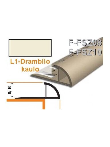 Profilis užbaigimo PVC Aspro, išorinis | 10 mm x 2.5 m, dramblio kaulas Profilis užbaigimo PVC Aspro, išorinis | 10 mm x 2.5 m, dramblio kaulas