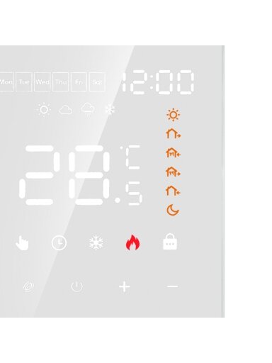 Programuojamas termostatas (Termoreguliatorius) Baltas ME82H(LED) WIFI