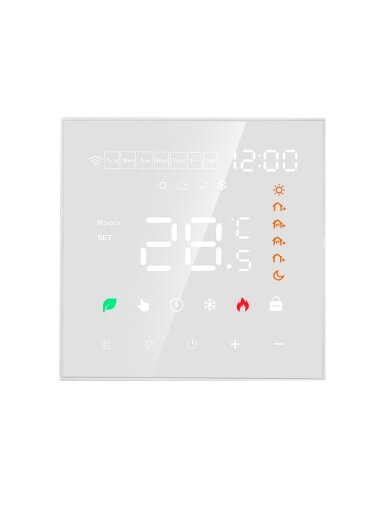 Programuojamas termostatas (Termoreguliatorius) Baltas ME82H(LED) WIFI