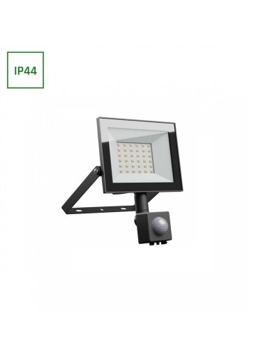 PROŽEKTORIUS LAUKO LED SU JUDESIO DAVIKLIU 30W 230V NW IP44