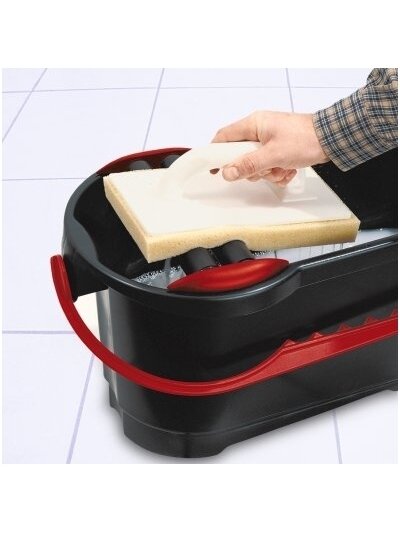Profi-Clean profesionalus plytelių plovimo rinkinys 24 l (su ratukais ir grotelėmis) 2 Profi-Clean profesionalus plytelių plovimo rinkinys 24 l (su ratukais ir grotelėmis) 2