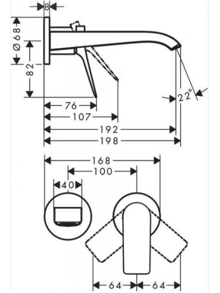 Praustuvo maišytuvas Hansgrohe Vivenis 75050670, juodas 1