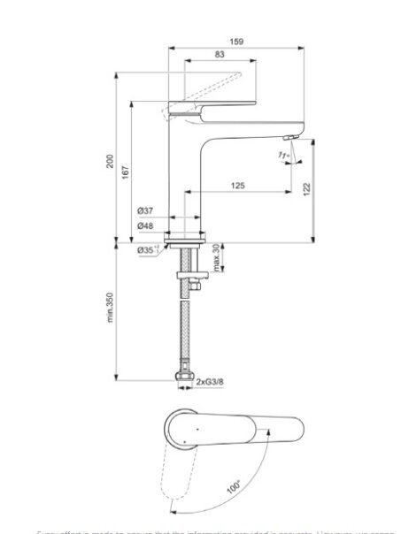 Praustuvo maišytuvas Ideal Standard CERAFINE O Nuovo H120, be dugno vožtuvo, BlueStart, 3,8 l/min, chromas 1 Praustuvo maišytuvas Ideal Standard CERAFINE O Nuovo H120, be dugno vožtuvo, BlueStart, 3,8 l/min, chromas 1