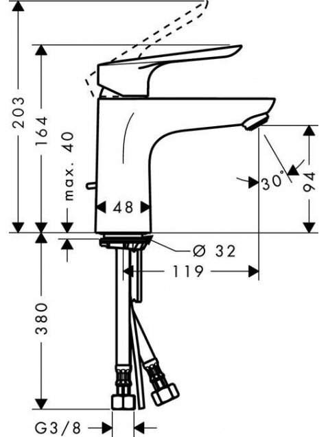 Praustuvo maišytuvas Hansgrohe Logis E 71161000 1 Praustuvo maišytuvas Hansgrohe Logis E 71161000 1