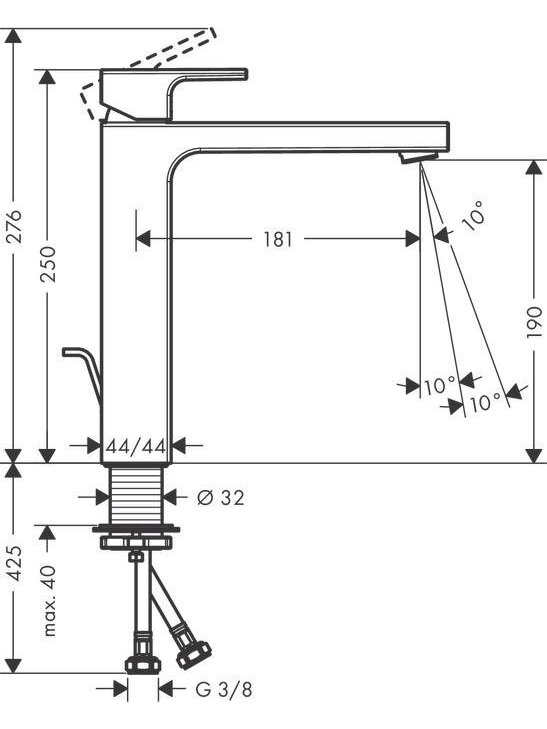 Praustuvo maišytuvas Hansgrohe Vernis Shape 71562670, juodas 2