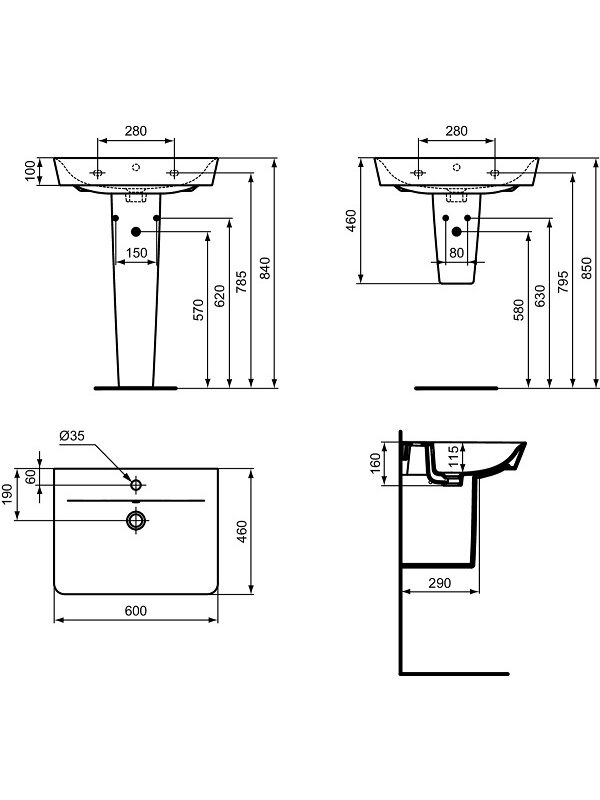 Praustuvo koja Ideal Standard Connect Air 3