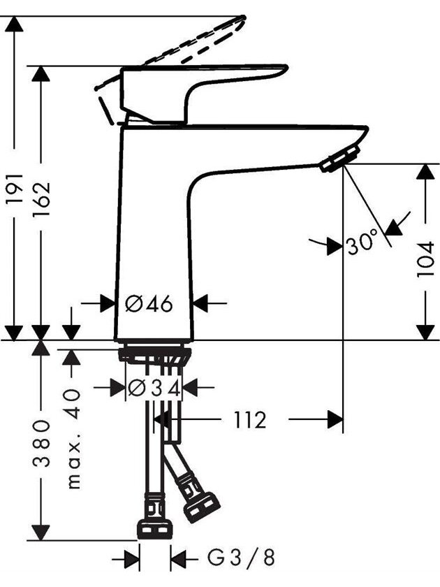 Praustuvo maišytuvas Hansgrohe Talis E 110 71710140, bronzos 1 Praustuvo maišytuvas Hansgrohe Talis E 110 71710140, bronzos 1