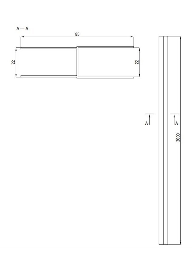 PROFILIS PRAPLĖT NERO 200 CM JUOD 2