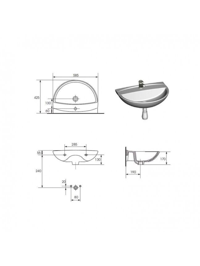 Praustuvė CERSANIT MITO RED TK001-006, 585×425 mm 1 Praustuvė CERSANIT MITO RED TK001-006, 585×425 mm 1