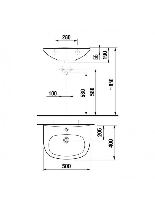 Praustuvė JIKA ZETA, 500×400 mm 1 Praustuvė JIKA ZETA, 500×400 mm 1