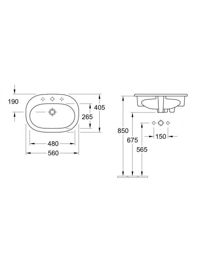 Praustuvė VILLEROY & BOCH O. NOVO 41615601, 560×405 mm 1 Praustuvė VILLEROY & BOCH O. NOVO 41615601, 560×405 mm 1