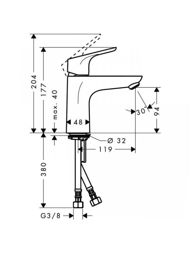 Praustuvės maišytuvas HANSGROHE FOCUS 31517000, chromo 1