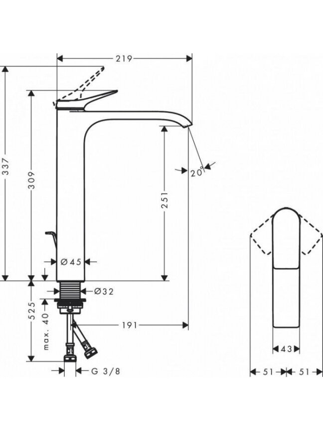 Praustuvės maišytuvas HANSGROHE VIVENIS COMFORTZONE 250 2