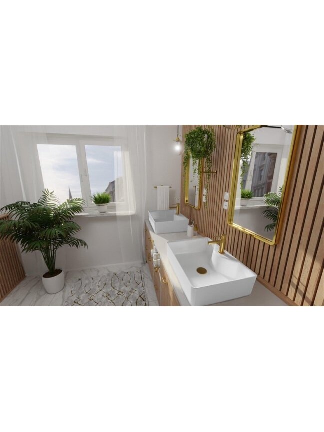 Praustuvo maišytuvas Invena Glamour BU-02-009-V, aukso 2