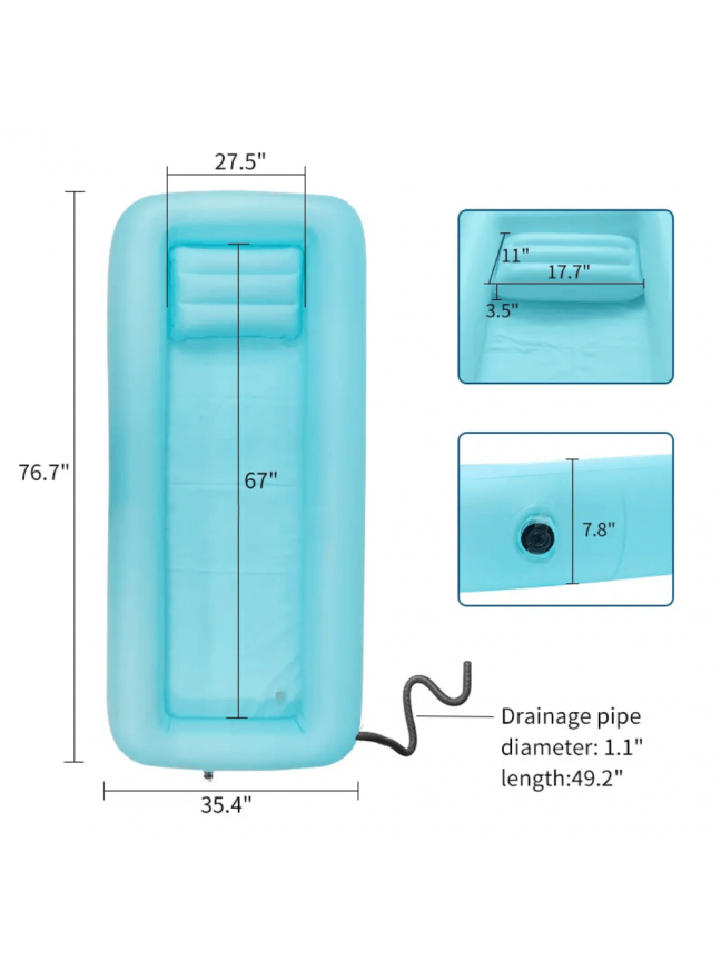 Pripučiama Mobili Vonia KASMAN Light Blue 195x85 Maudyti Žmonėms su negalia 2