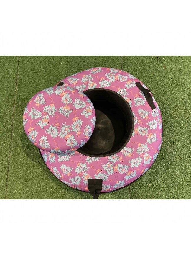 Pripučiama sniego čiuožynė su plastikiniu dugnu 100 cm «Flamingo» 2