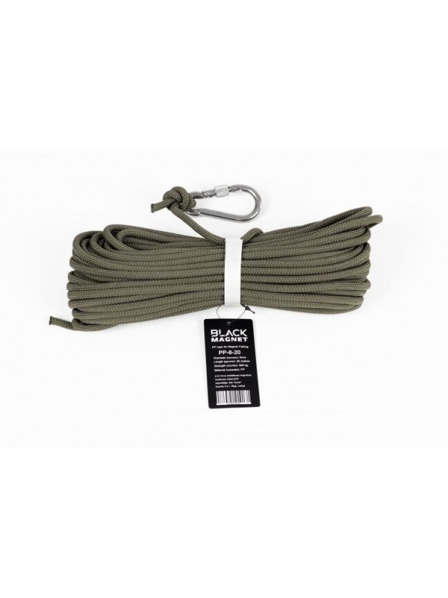 6 mm x 20 m virvė paieškos magnetui Black Magnet 6 mm x 20 m virvė paieškos magnetui Black Magnet
