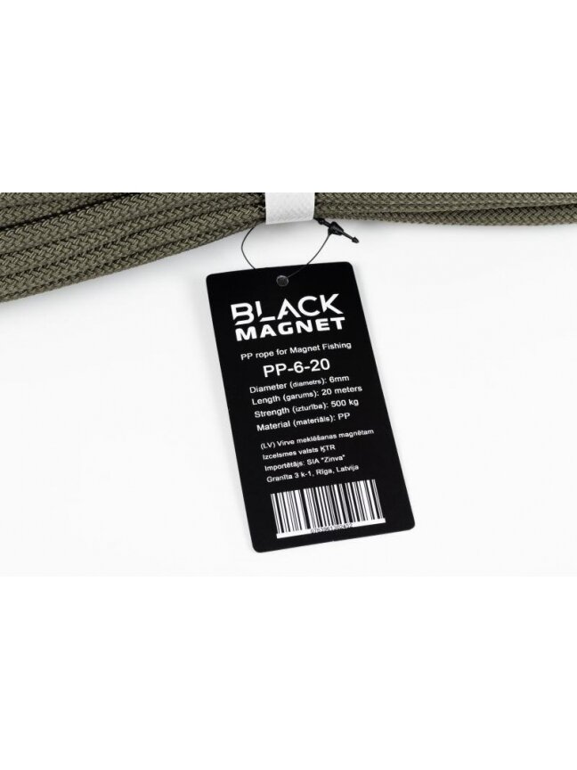 6 mm x 20 m virvė paieškos magnetui Black Magnet 1