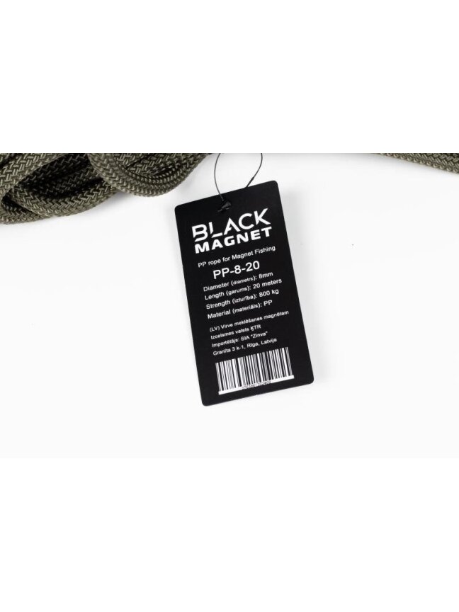 8 mm x 20 m virvė paieškos magnetui Black Magnet 2 8 mm x 20 m virvė paieškos magnetui Black Magnet 2