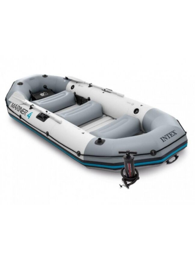 Pripučiama keturvietė valtis kietu dugnu Intex 68376 MARINER 4 Boat Set, matmenys 328x145x48