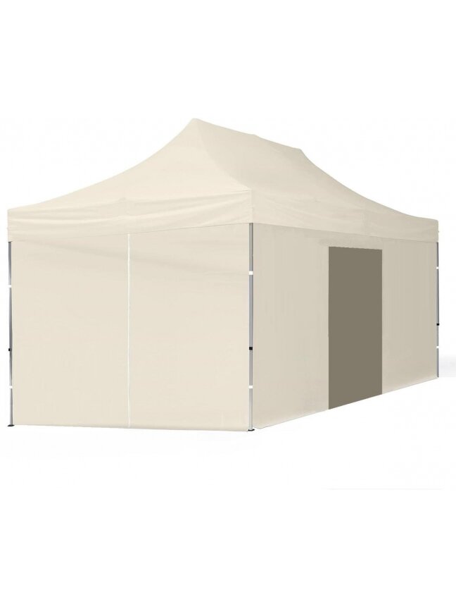 Pop Up sulankstoma tentas 3x4.5 m, su sienomis, Smėlio, X serijos, aliuminis (palapinė, paviljonas, tentas) 1