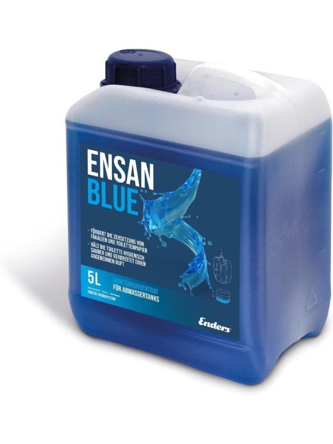 Cheminių tualetų nuotekų rezervuarų sanitarijos skystis Enders Ensan Blue 5 L (100ml./10l) Cheminių tualetų nuotekų rezervuarų sanitarijos skystis Enders Ensan Blue 5 L (100ml./10l)