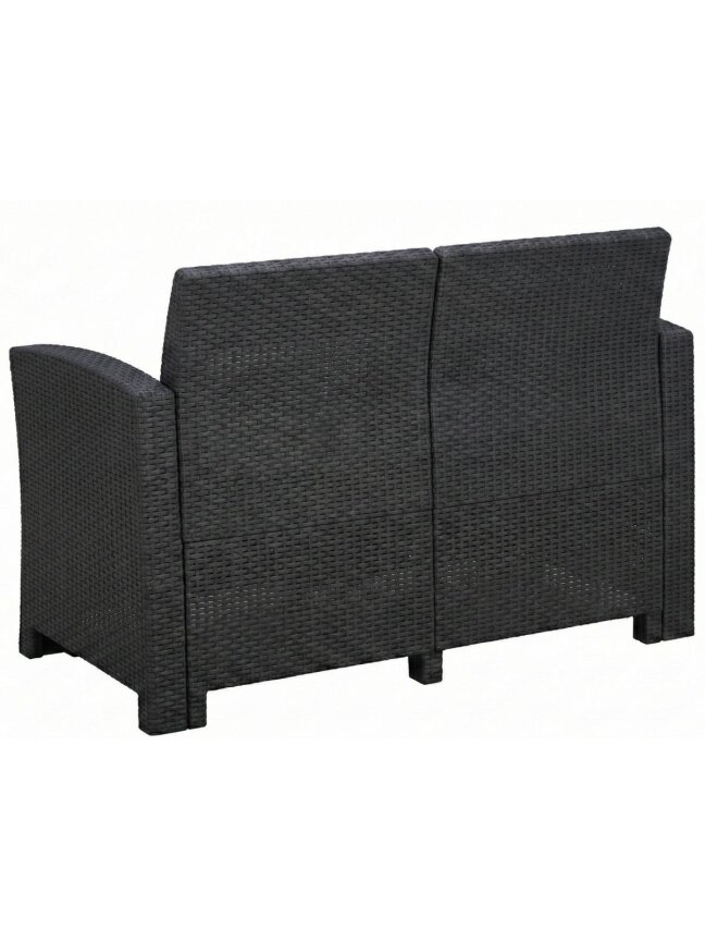Dvivietė rotango sodo sofa 120 cm, pilka 2