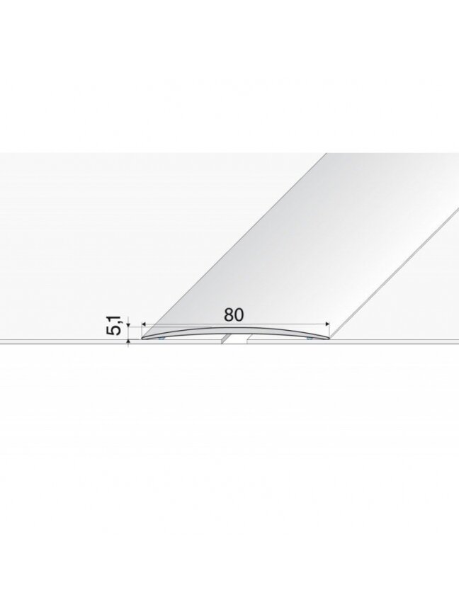 Profilis Effector A71 sujungimo klijuojamas | sidabrinis 80x5,1mm 200cm 1