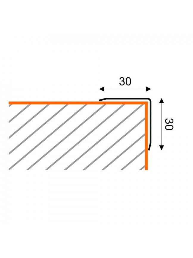 Profilis kampinis, nerūdyjančio plieno Stainless Steel Profiles | 30x30mm L-250cm 3