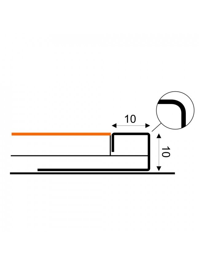 Profilis Q tipo, nerūdyjančio plieno, užapvalintais kampais Stainless Steel Profiles | 10x10mm L250cm 1
