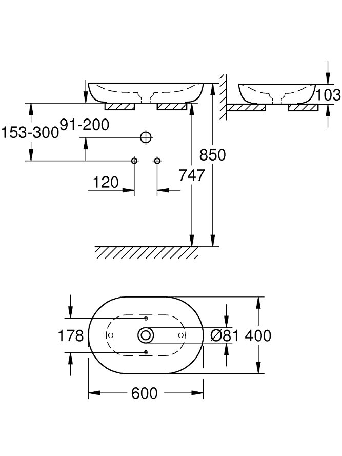 Praustuvas - dubuo Grohe Essence 60 cm 1