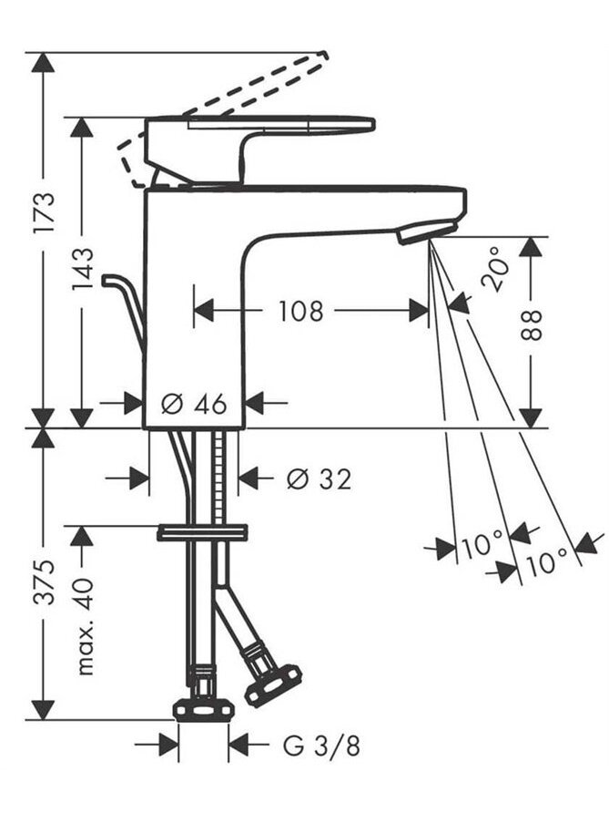 Praustuvo maišytuvas Hansgrohe Vernis Shape 71561670, juodas 2 Praustuvo maišytuvas Hansgrohe Vernis Shape 71561670, juodas 2