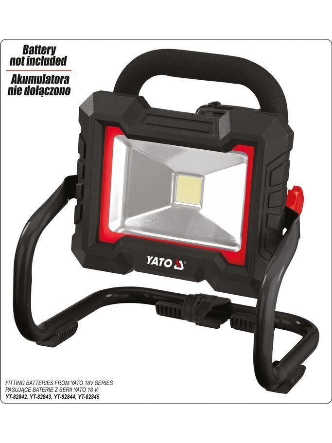 Prožektorius 18V 1600LM 20W LED akumuliatorinis (be akumuliatoriaus) Yato 6 Prožektorius 18V 1600LM 20W LED akumuliatorinis (be akumuliatoriaus) Yato 6