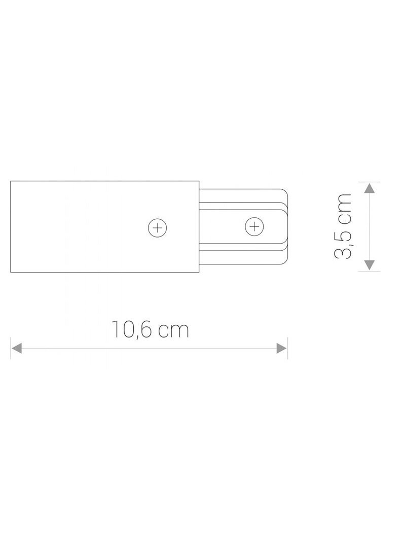 Profilio užbaigimas Nowodvorski TRACK Power End Cap,106mm 1 Profilio užbaigimas Nowodvorski TRACK Power End Cap,106mm 1