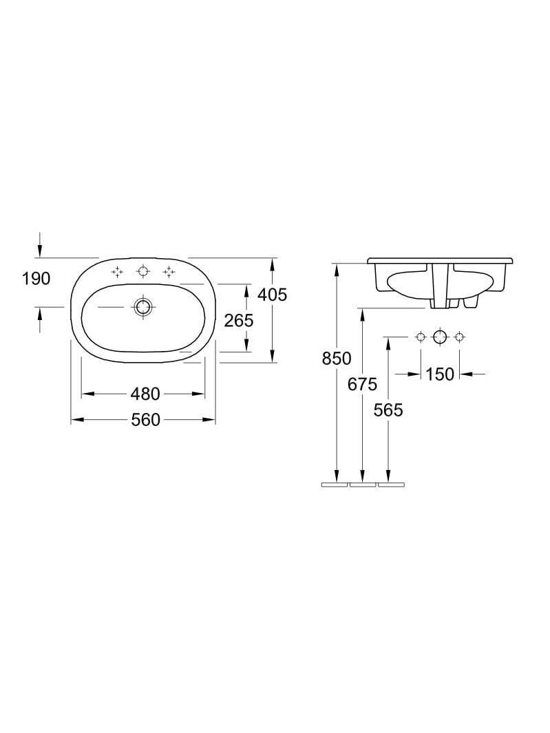 Praustuvė VILLEROY & BOCH O. NOVO 41615601, 560×405 mm 1 Praustuvė VILLEROY & BOCH O. NOVO 41615601, 560×405 mm 1