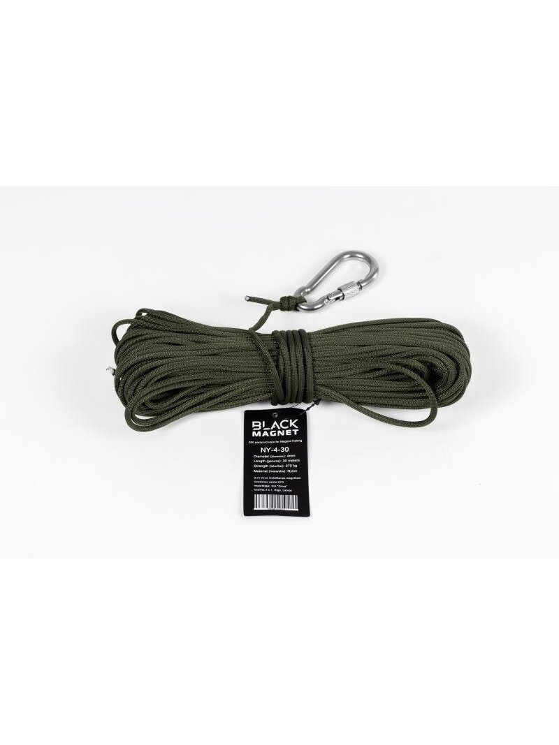 4 mm x 30 m virvė paracord paieškos magnetui Black Magnet
