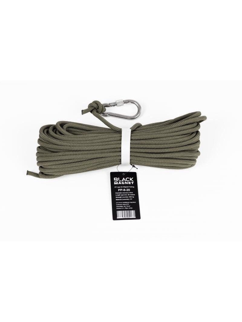 6 mm x 20 m virvė paieškos magnetui Black Magnet 6 mm x 20 m virvė paieškos magnetui Black Magnet