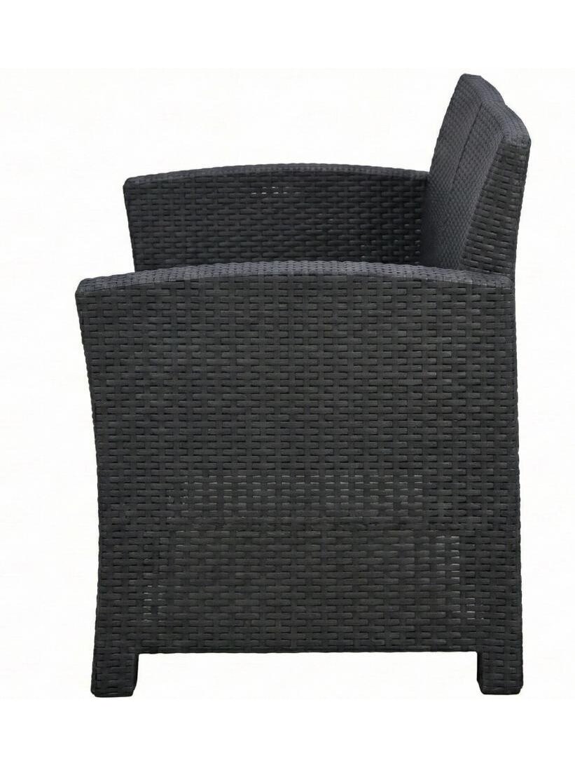 Dvivietė rotango sodo sofa 120 cm, pilka 3