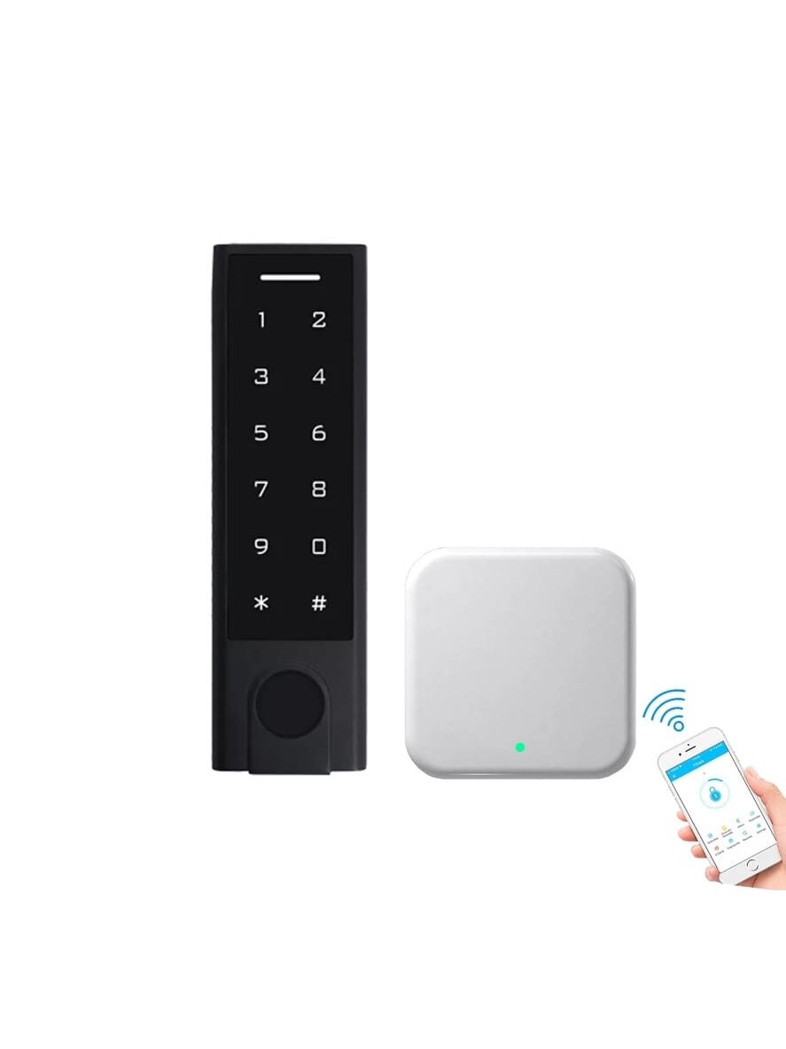 Praėjimo kontrolės klaviatūra IP66 Bluetooth TTLock juoda + WiFi valdiklis Praėjimo kontrolės klaviatūra IP66 Bluetooth TTLock juoda + WiFi valdiklis
