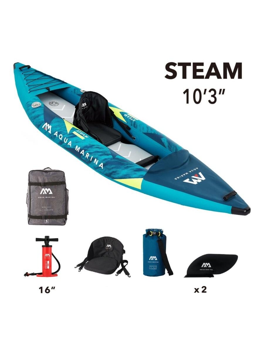 Pripučiamas kajakas su irklu Aqua Marina Steam 312x90 cm ST-312